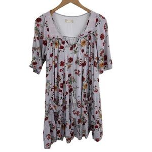 Altar’d State Floral Mini Baby Doll Dress Crinkled Tassels Sz S